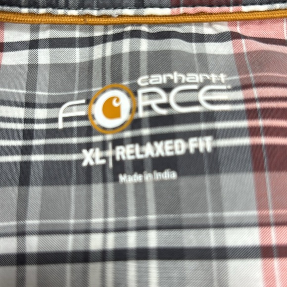 Carhartt Force Relaxed Fit Short Sleeve Button Up Lightweight Plaid Shirt, XL - Picture 4 of 7